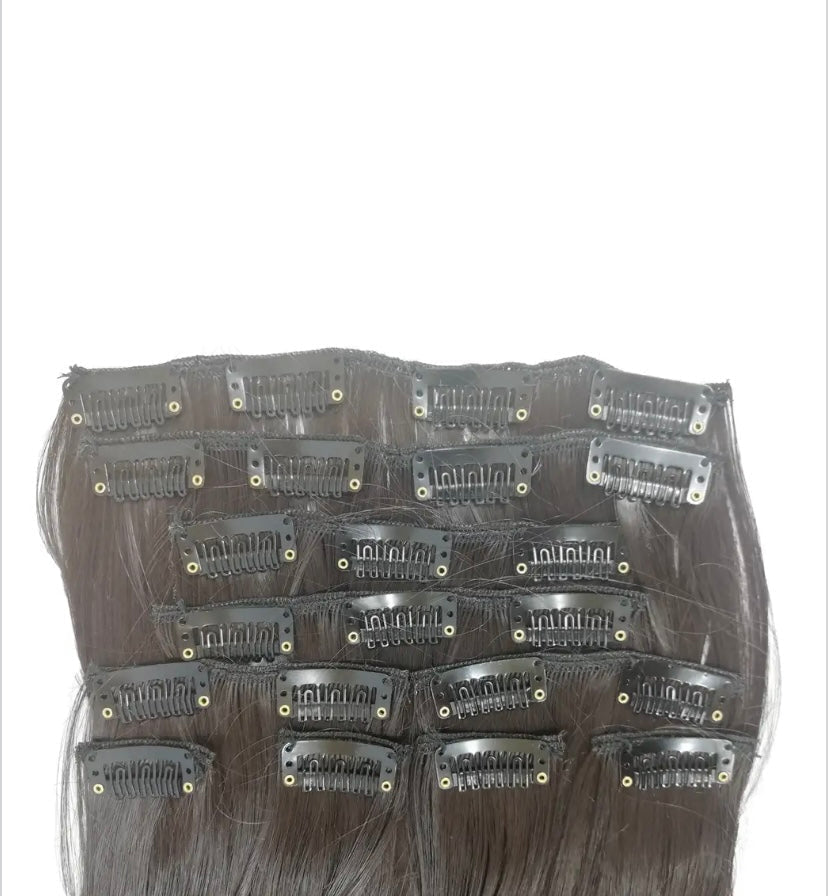 Wavy Long Full Head Clip-on Hair Extensions – Synthetic