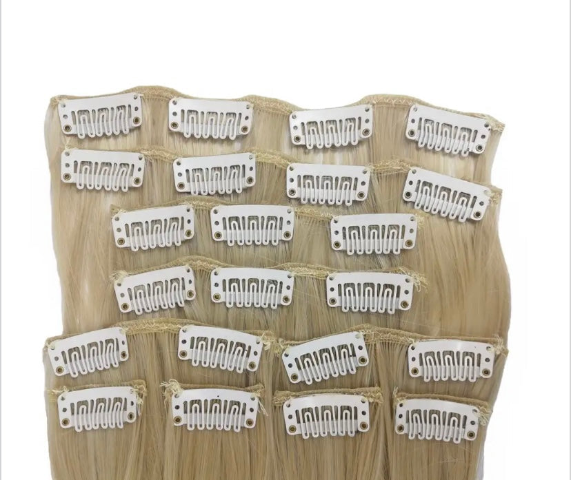 10 Piece Wavy Long Full Head Clip-on Hair Extensions XXL